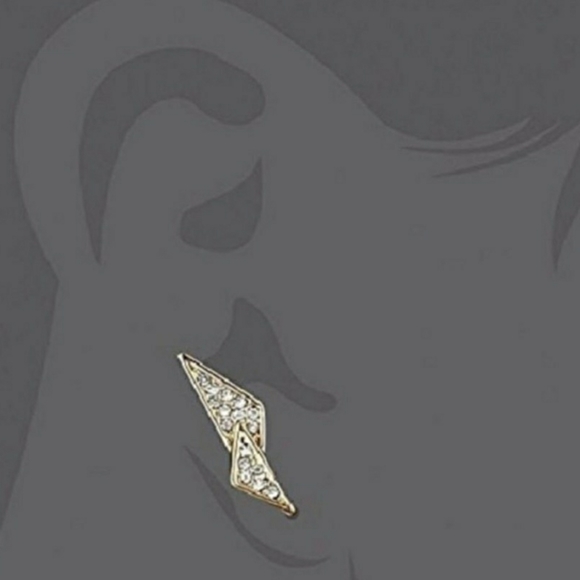 Rebecca Minkoff Gold Lighting Bolt Slider Earrings - Picture 5 of 5